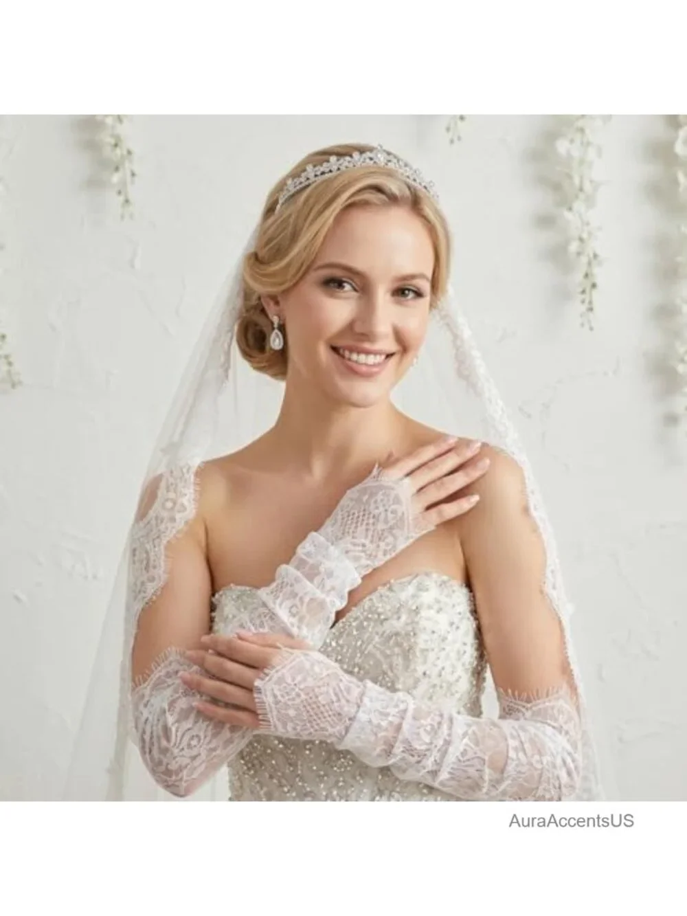 Sheer Lace Arm Sleeves for Wedding Dress - Long Elegant Gloves